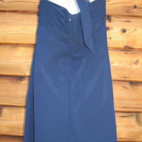 NWT Bill Levkoff Blue Chiffon Halter Dress - Picture 6 of 8